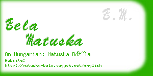 bela matuska business card